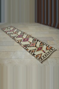 Wool Herki Rug Runner 2.5x11 80,333 - Turkish Rug Runner $i