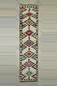 Wool Herki Rug Runner 2.5x11 80,333 - Turkish Rug Runner $i