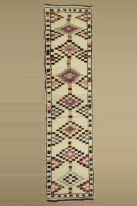 Wool Herki Rug Runner 80,333 - Turkish Rug Runner  $i