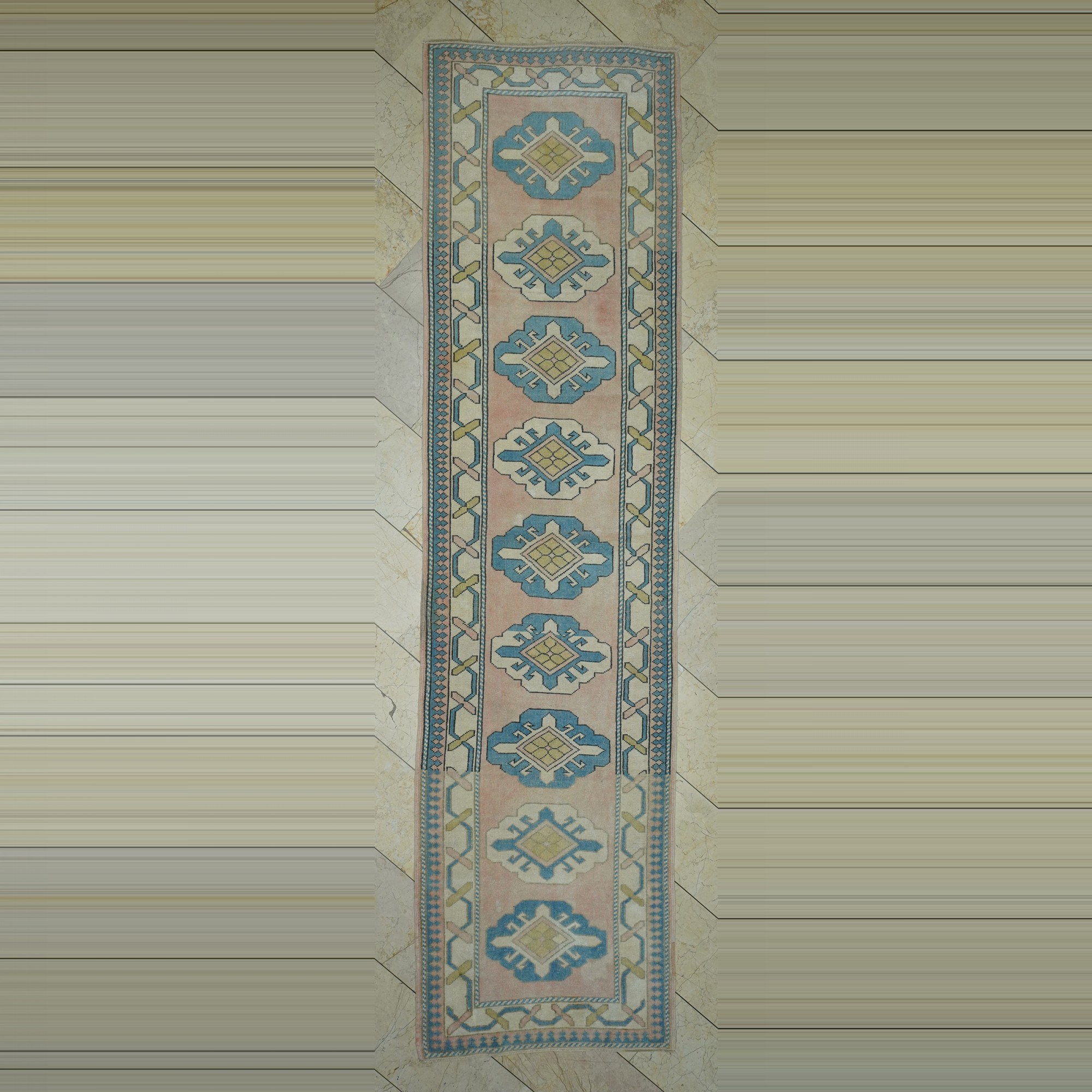 Wool Oushak Rug Runner,3x12 92,360 - Turkish Rug Runner