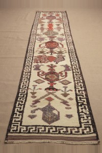 Wool Woven Carpet Rug Runner,2.8x12,2. 85,373 - Turkish Rug Runner  $i