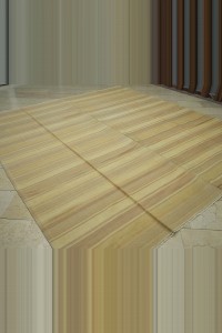 Wool Woven Turkish Kilim Rug 9x10 Feet 280,308 - Turkish Natural Rug $i