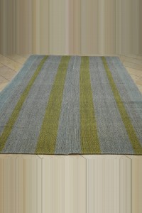 Yellow Striped Gray Turkish Kilim Rug 8x10 230,308 - Grey Turkish Rug $i
