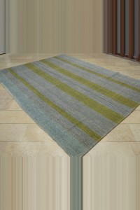 Yellow Striped Gray Turkish Kilim Rug 8x10 230,308 - Grey Turkish Rug $i