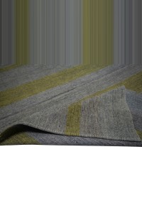 Yellow Striped Gray Turkish Kilim Rug 8x10 230,308 - Grey Turkish Rug  $i