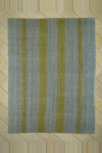 Grey Turkish Rug Yellow Striped Gray Turkish Kilim Rug 8x10 230,308