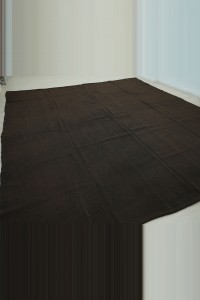 10.8x11.8 Square Size Dark Brown Goat Hair Rug. 328,358 - Goat Hair Rug  $i