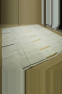 10x11 Modern Stripe Hemp Kilim Rug 303,344 - Turkish Hemp Rug  $i