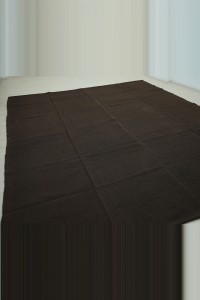 10x11 Square Dark Brown Nomadic Tent Kilim Rug. 295,336 - Goat Hair Rug  $i