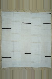 Turkish Hemp Rug 10x12 Broken Stripe Modern Vintage Hemp Kilim Rug 317,350