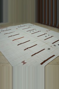 10x12 Striped vintage Hemp Kilim Rug. 297,345 - Turkish Hemp Rug  $i