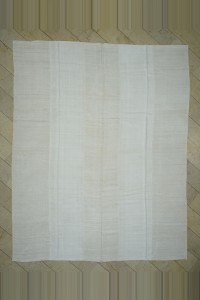Turkish Hemp Rug 10x13 Primitive Plain White Hemp Kilim Rug. 313,390