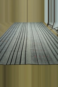 10x15 Brown Stripe Gray Turkish Kilim Rug. 322,444 - Grey Turkish Rug  $i