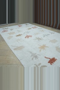 10x15 Fall Leaves Pattern White Hemp Carpet Rug 300,456 - Turkish Carpet Rug  $i
