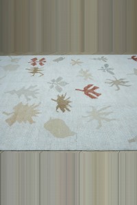 10x15 Fall Leaves Pattern White Hemp Carpet Rug 300,456 - Turkish Carpet Rug  $i