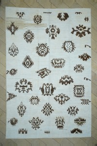 Turkish Carpet Rug 10x15 White And Brown Hemp Carpet Rug 300,458
