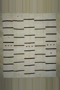 Turkish Hemp Rug 12x13 Oversize Stripe Pattern Hemp Kilim Rug. 352,406