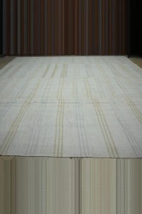 14x15 Square Size Minimalist Stripe Vintage Hemp Rug. 414,446 - Turkish Hemp Rug  $i