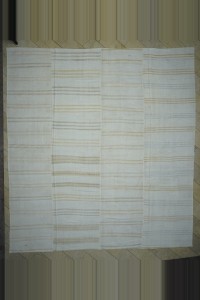Turkish Hemp Rug 14x15 Square Size Minimalist Stripe Vintage Hemp Rug. 414,446