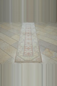 2.3x9 Wool Turkish Vintage Rug Runner 70,285 - Turkish Rug Runner  $i