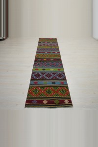 2.5x10 Embroidered Kilim Rug Runner. 70,310 - Turkish Rug Runner  $i
