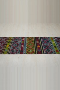 2.5x10 Embroidered Kilim Rug Runner. 70,310 - Turkish Rug Runner  $i