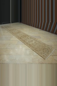 2.5x15 Beige Brown Stair Decor Persian Rug Runner 80,452 - Turkish Rug Runner  $i