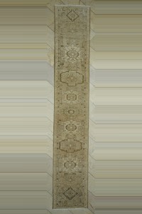 Turkish Rug Runner 2.5x15 Beige Brown Stair Decor Persian Rug Runner 80,452