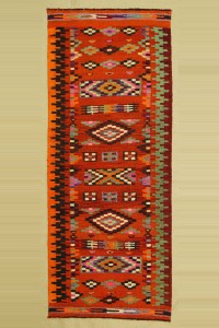 2,5x6,8 Flat Weave Kilim Rug Runner 75,203 - Turkish Rug Runner  $i