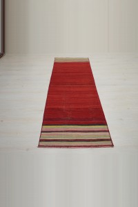 2.5x8 Red Gordes Kilim Rug Runner 73,238 - Turkish Rug Runner  $i