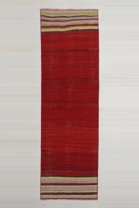 Turkish Rug Runner 2.5x8 Red Gordes Kilim Rug Runner 74,244