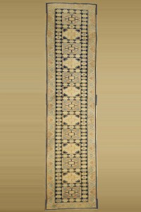 Turkish Rug Runner 2,6x11 Wool Blue Oushak Rug Runner. 85,338