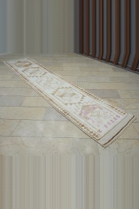 2.6x12 Brown White Turkish Rug Runner 80,368 - Turkish Rug Runner  $i