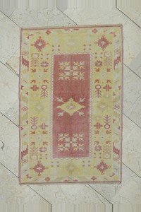 Turkish Carpet Rug 2.7x4 Wool Turkish Vintage Carpet Rug 82,122
