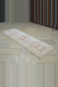 2.7x9 Wool Vintage Turkish Oushak Rug Runner 82,270 - Turkish Rug Runner  $i