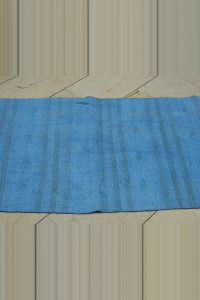 2.9x7 Overdye Blue Hemp Kilim Rug Runner. 82,210 - Turkish Rug Runner  $i