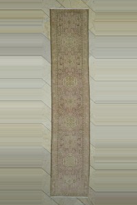 Turkish Rug Runner 2x11 Vintage Narrow Persian Pink Rug Runner 68,338