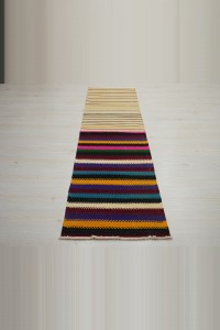 2x8 Minimalist Stripe Kilim Rug Runner 64,242 - Turkish Rug Runner  $i