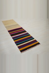 2x8 Minimalist Stripe Kilim Rug Runner 64,242 - Turkish Rug Runner  $i