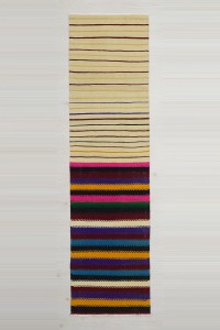 Turkish Rug Runner 2x8 Minimalist Stripe Kilim Rug Runner 64,242