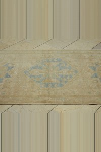 3.5x12 Blue Beige Vintage Persian Carpet Rug 106,347 - Turkish Rug Runner  $i