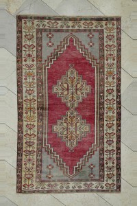 Turkish Carpet Rug 3.6x6 Old Vintage Turkish Carpet Rug 110,186