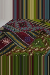 3x10 Embroidered Kilim Rug Runner 82,312 - Turkish Rug Runner  $i