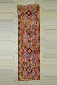 Turkish Rug Runner 3x10 Flat Woven Kilim Rug Runner 90,315