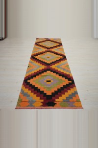 3x10 Orange Turkish Adana Kilim Rug Runner. 73,304 - Turkish Rug Runner  $i