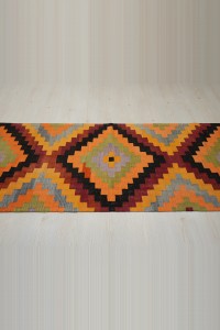 3x10 Orange Turkish Adana Kilim Rug Runner. 73,304 - Turkish Rug Runner  $i