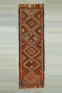 Turkish Rug Runner 3x10 Turkish Kilim Rug Runner. 93x305