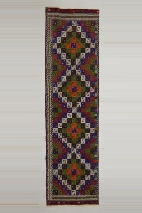 Turkish Rug Runner 3x11 Embroidered Kilim Rug Runner 88,330