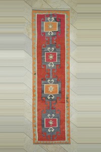 Turkish Rug Runner 3x11 Flat Woven Wool Turkish Kilim Rug Runner 90,329