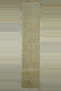 3x14 Blue Beige Vintage Persian Rug Runner 89,430